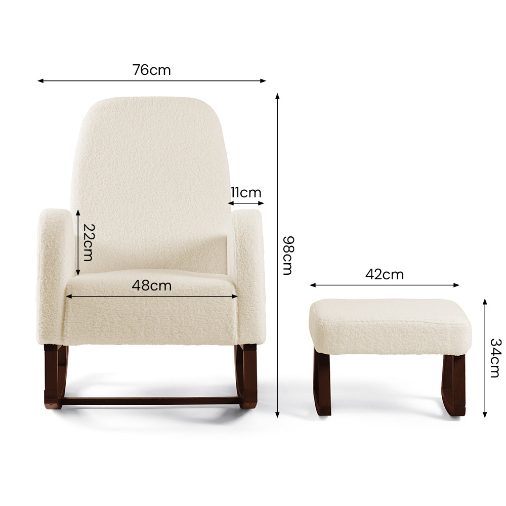 Amana Aura Nursing Chair & Stool - Dune/Darkwood