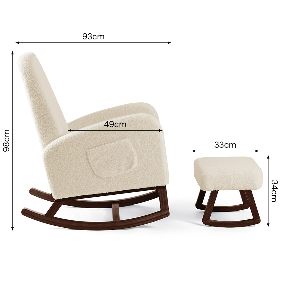 Amana Aura Nursing Chair & Stool - Dune/Darkwood