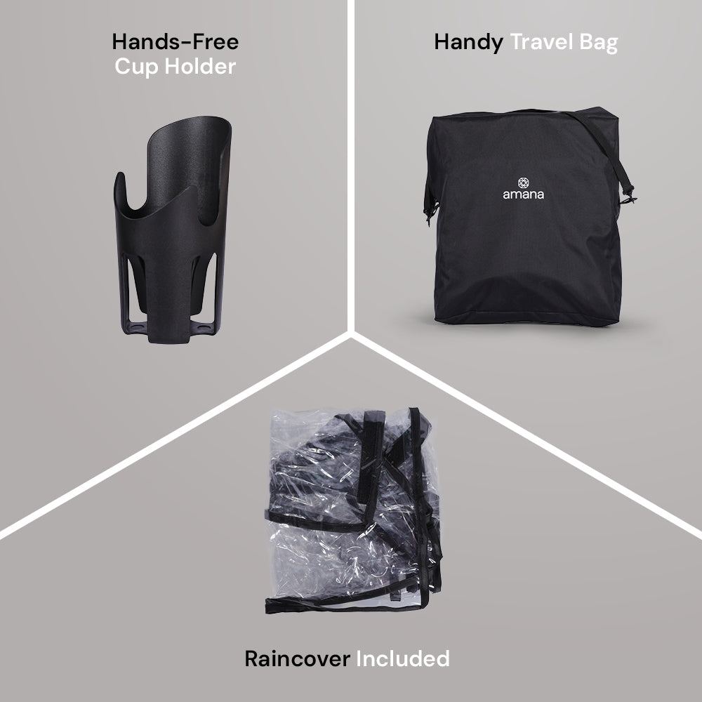 Amana Luxo Compact Stroller - Stone Beige