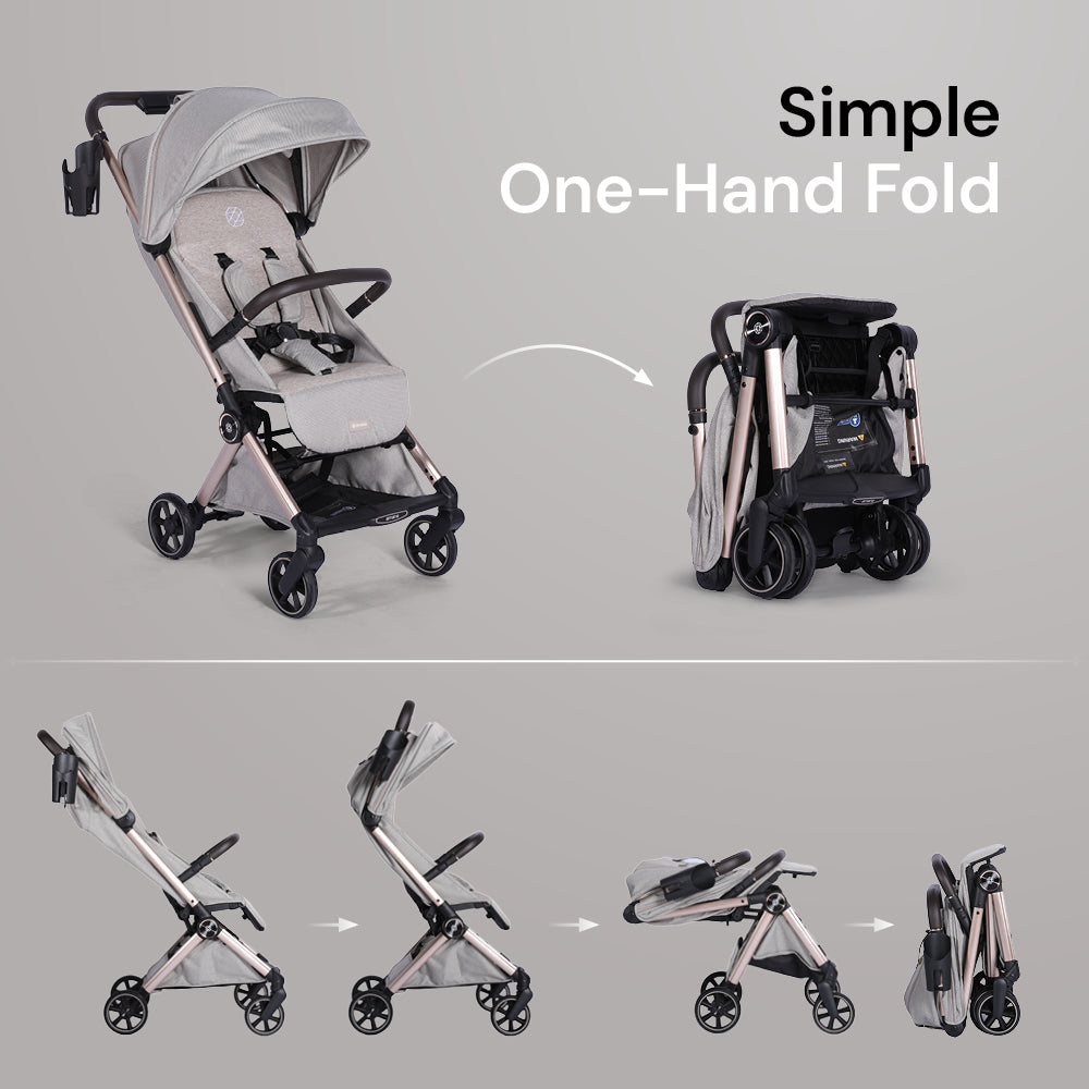 Amana Luxo Compact Stroller - Stone Beige