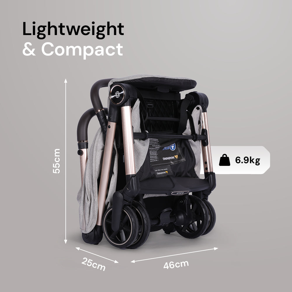 Amana Luxo Compact Stroller - Stone Beige