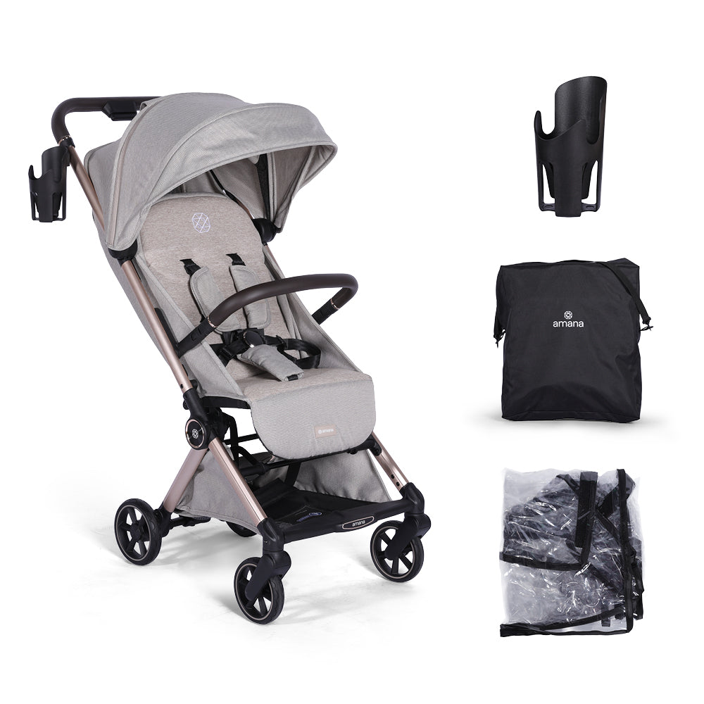 Amana Luxo Compact Stroller - Stone Beige