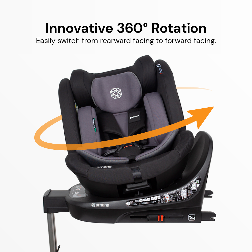 Amana Siena Twist 360 Spin i-Size Car Seat - Graphite