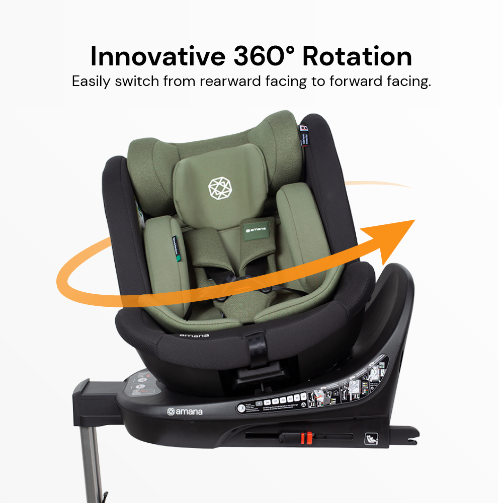 Amana Siena Twist 360 Spin i-Size Car Seat - Sage Green