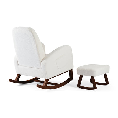 Amana Aura Nursing Chair & Stool - Snow White/Darkwood