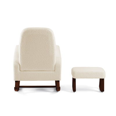 Amana Aura Nursing Chair & Stool - Dune/Darkwood