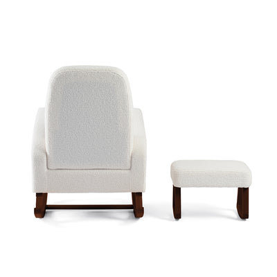 Amana Aura Nursing Chair & Stool - Snow White/Darkwood