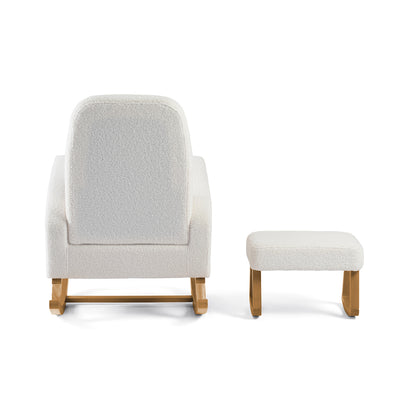 Amana Aura Nursing Chair & Stool - Snow White/Yobina
