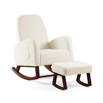 Amana Aura Nursing Chair & Stool - Dune/Darkwood
