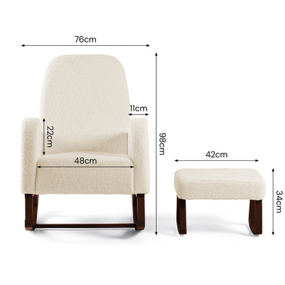 Amana Aura Nursing Chair & Stool - Dune/Darkwood