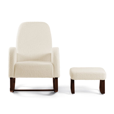 Amana Aura Nursing Chair & Stool - Dune/Darkwood