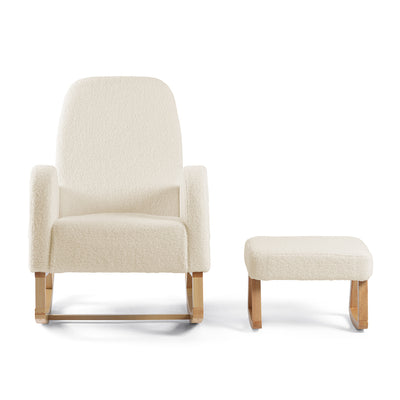 Amana Aura Nursing Chair & Stool - Dune/Natural