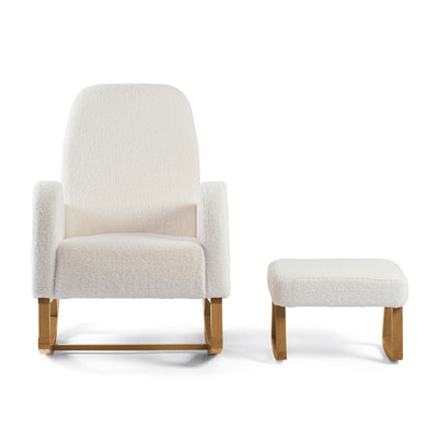 Amana Aura Nursing Chair & Stool - Snow White/Yobina