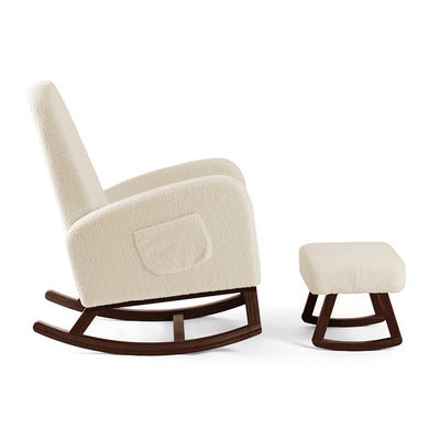 Amana Aura Nursing Chair & Stool - Dune/Darkwood