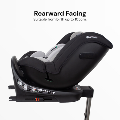 Amana Siena Twist 360 Spin i-Size Car Seat - Pebble Grey