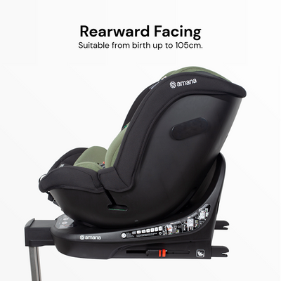 Amana Siena Twist 360 Spin i-Size Car Seat - Sage Green